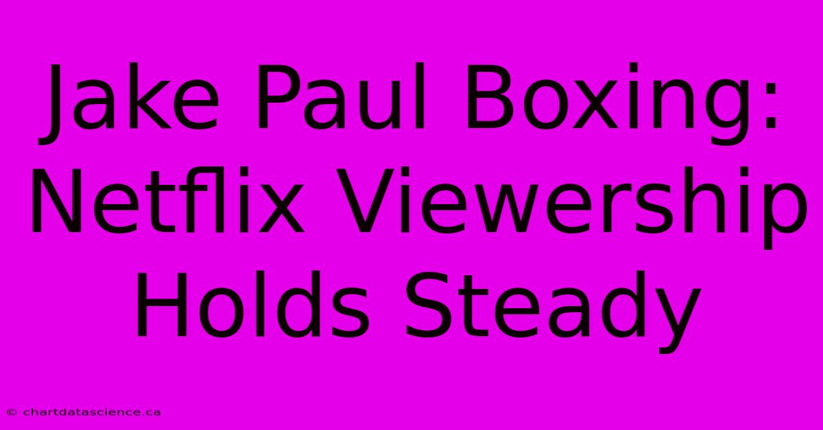 Jake Paul Boxing: Netflix Viewership Holds Steady