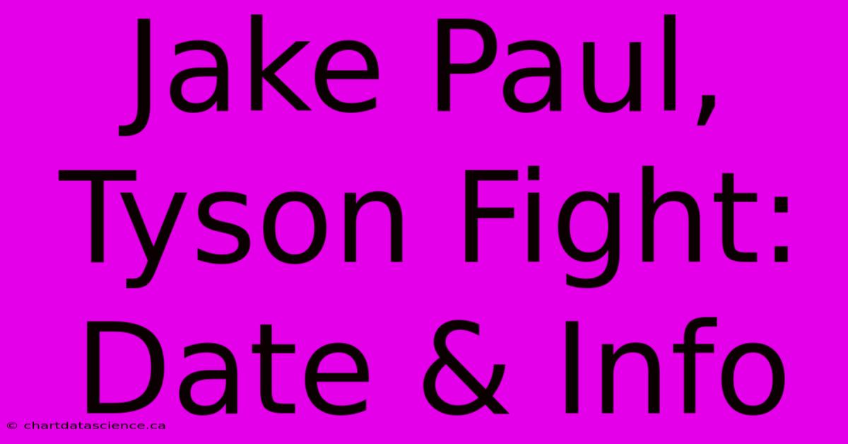 Jake Paul, Tyson Fight: Date & Info