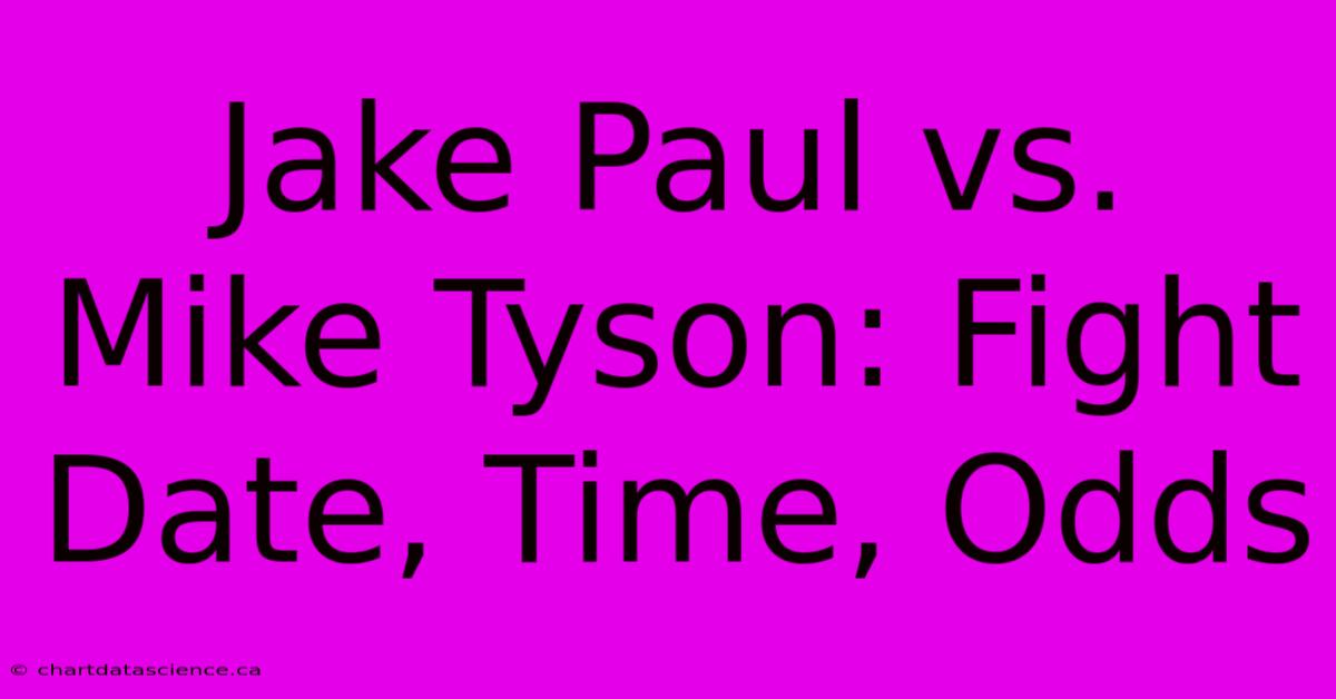 Jake Paul Vs. Mike Tyson: Fight Date, Time, Odds 