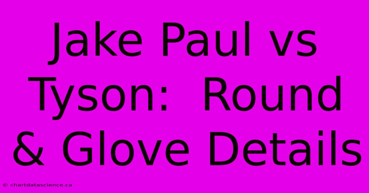 Jake Paul Vs Tyson:  Round & Glove Details