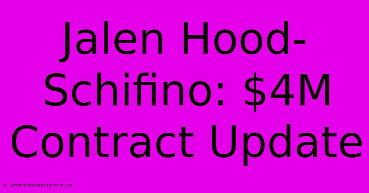 Jalen Hood-Schifino: $4M Contract Update 