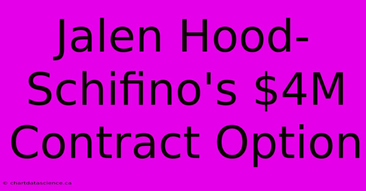 Jalen Hood-Schifino's $4M Contract Option