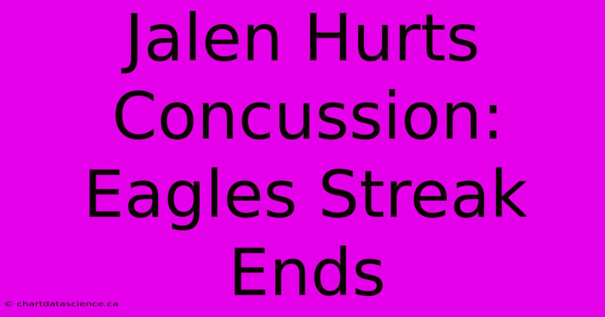 Jalen Hurts' Concussion: Eagles Streak Ends