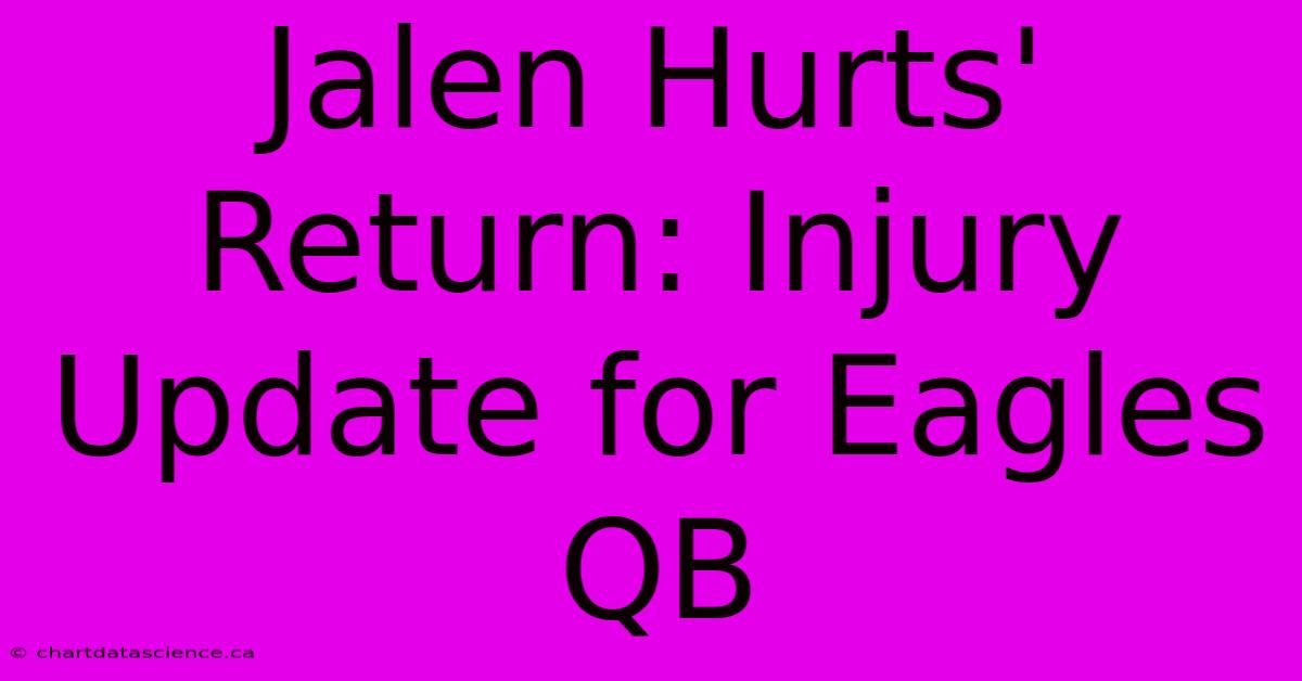 Jalen Hurts' Return: Injury Update For Eagles QB