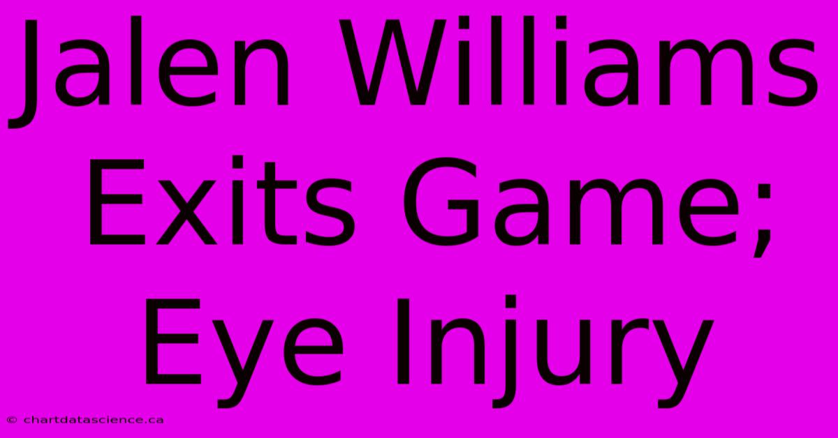 Jalen Williams Exits Game; Eye Injury