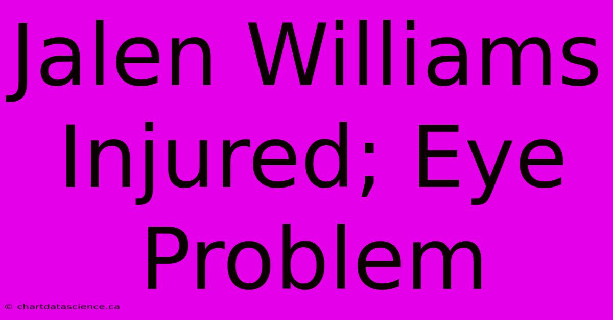 Jalen Williams Injured; Eye Problem