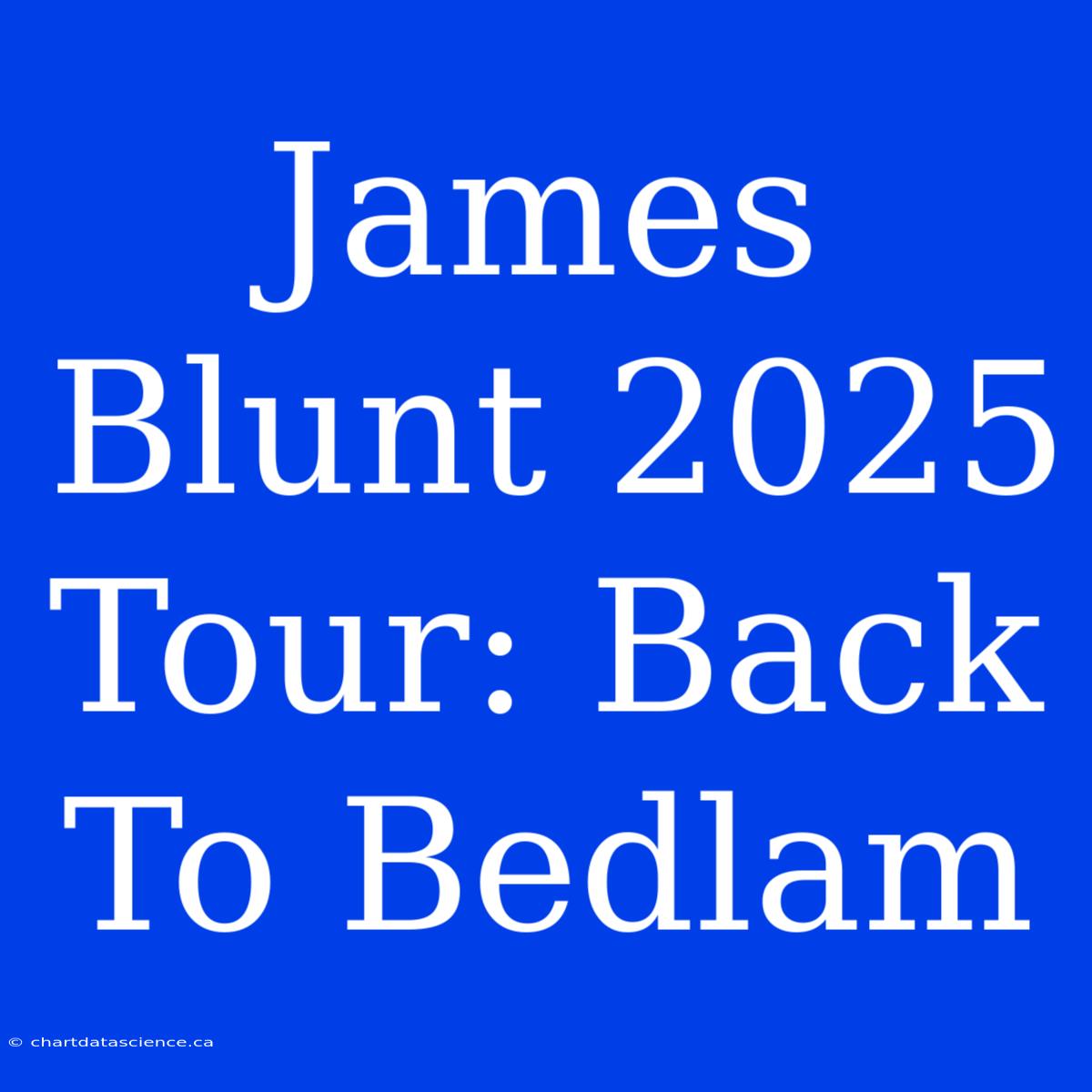 James Blunt 2025 Tour: Back To Bedlam