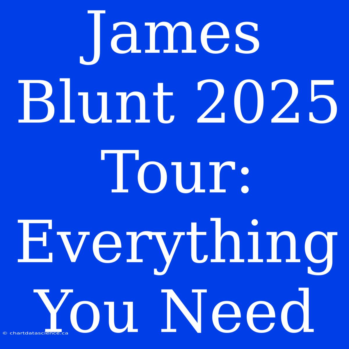 James Blunt 2025 Tour: Everything You Need