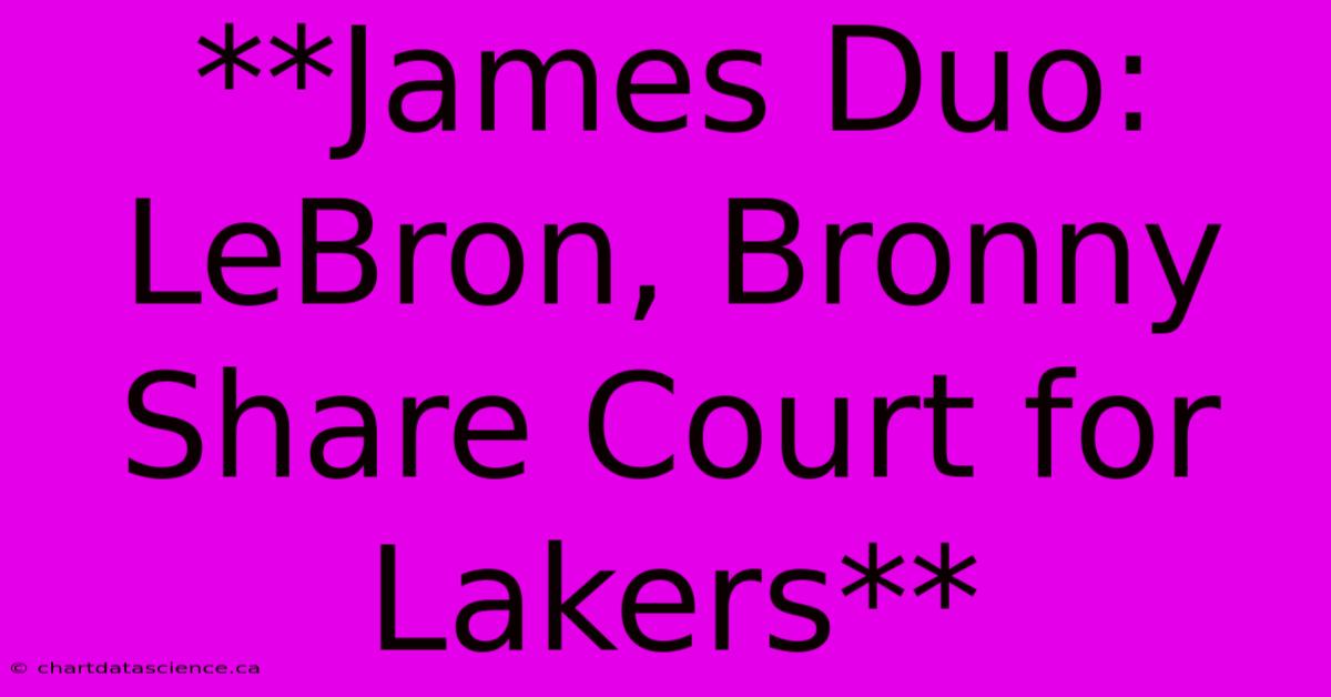 **James Duo: LeBron, Bronny Share Court For Lakers**