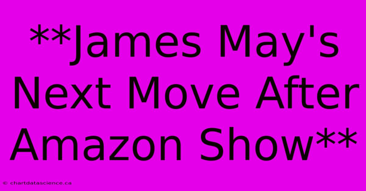 **James May's Next Move After Amazon Show**