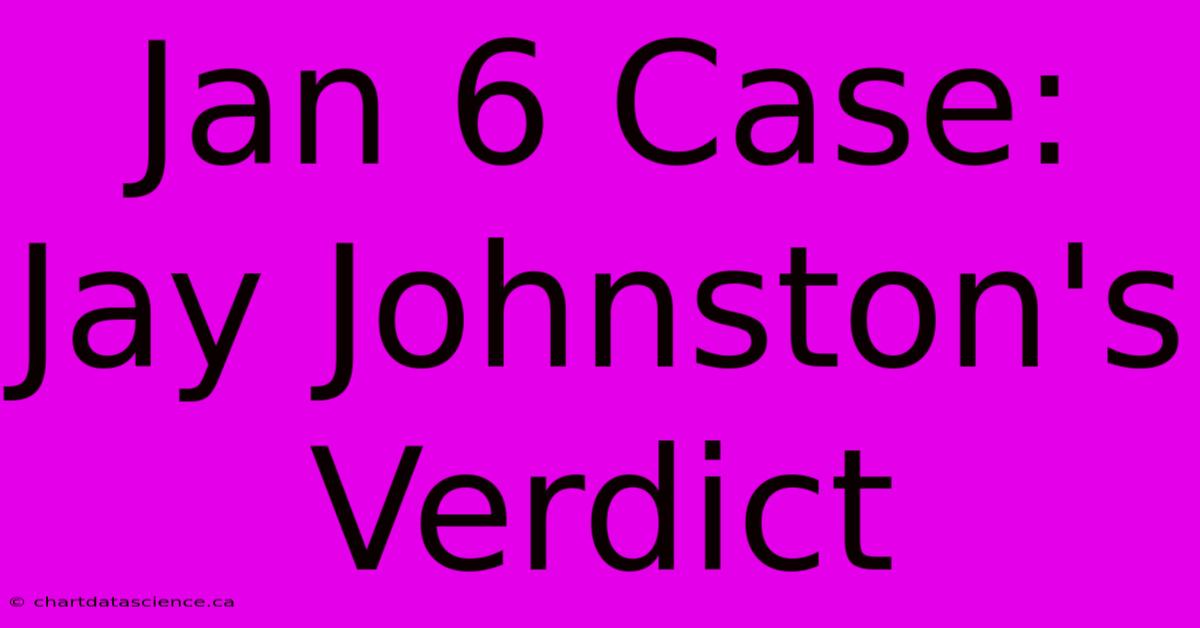 Jan 6 Case: Jay Johnston's Verdict