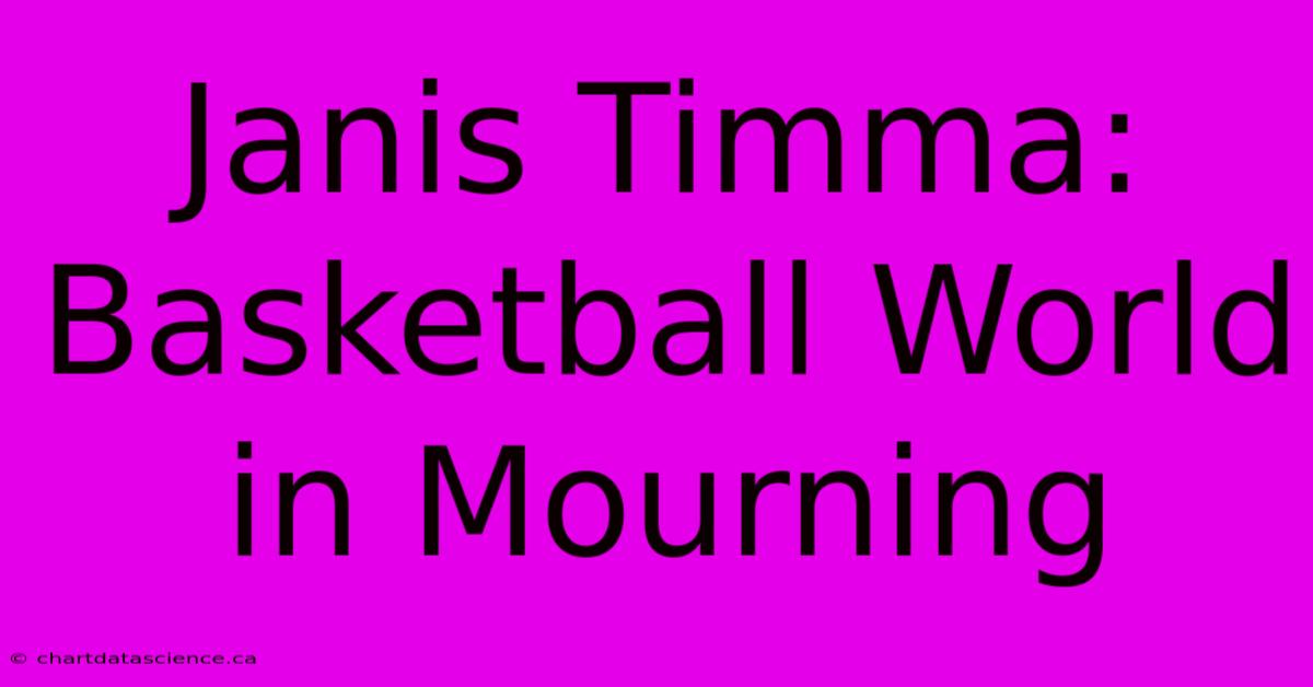 Janis Timma: Basketball World In Mourning