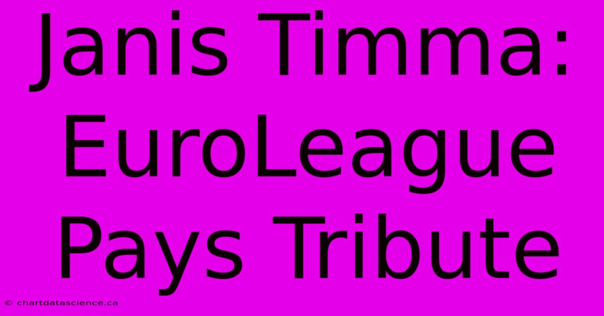 Janis Timma: EuroLeague Pays Tribute