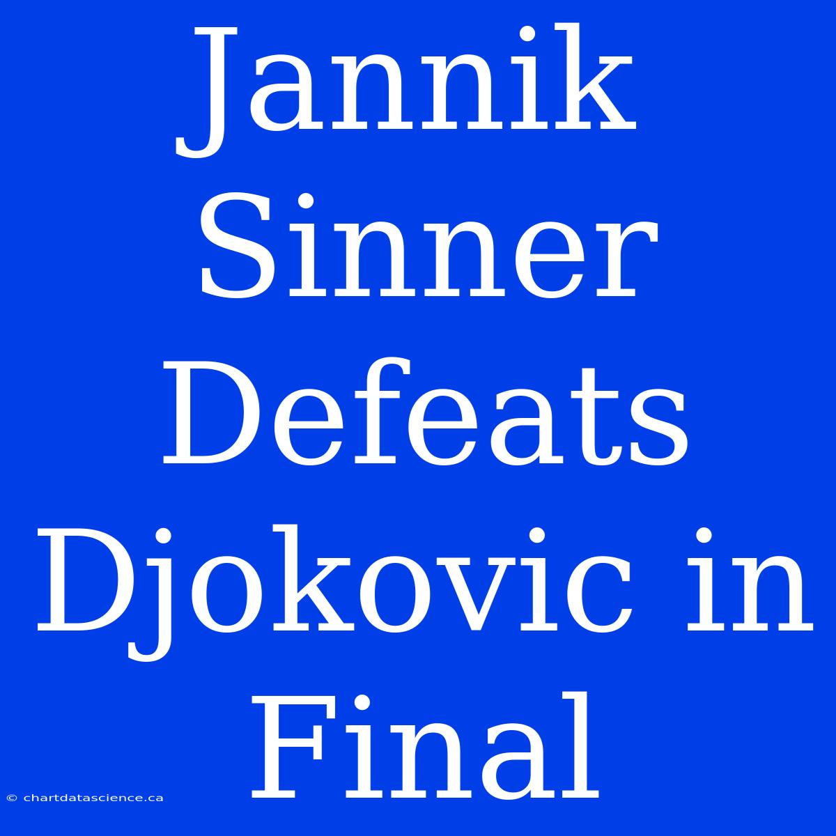 Jannik Sinner Defeats Djokovic In Final