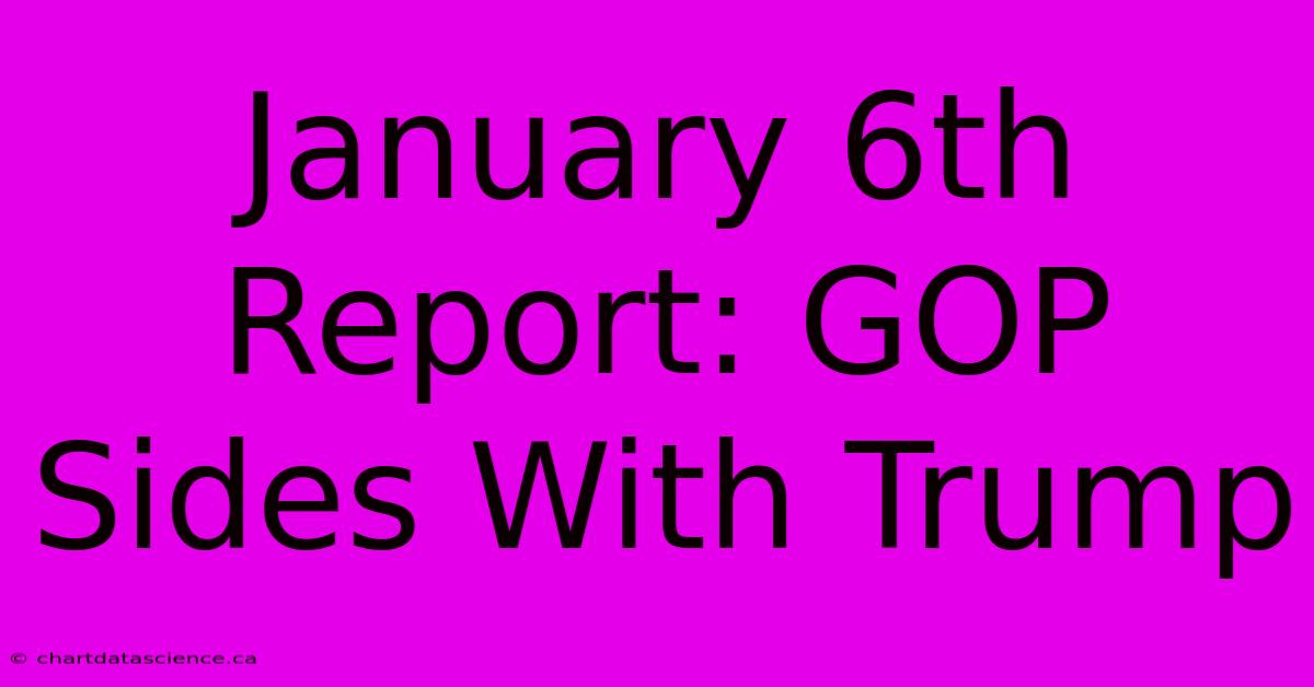 January 6th Report: GOP Sides With Trump