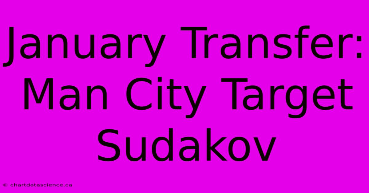 January Transfer: Man City Target Sudakov 