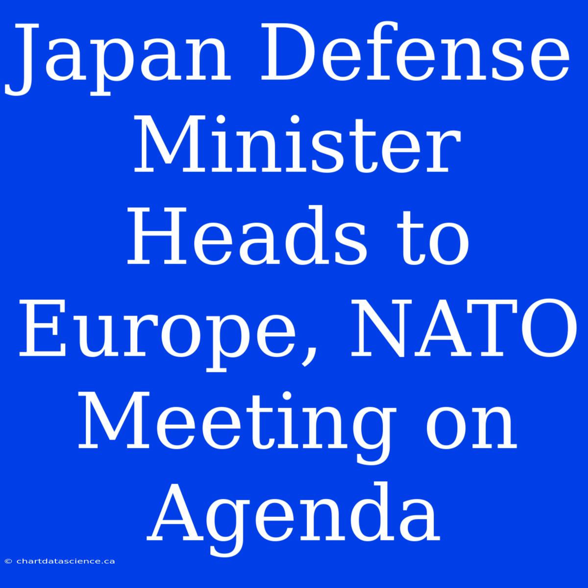 Japan Defense Minister Heads To Europe, NATO Meeting On Agenda