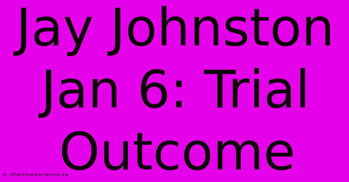 Jay Johnston Jan 6: Trial Outcome