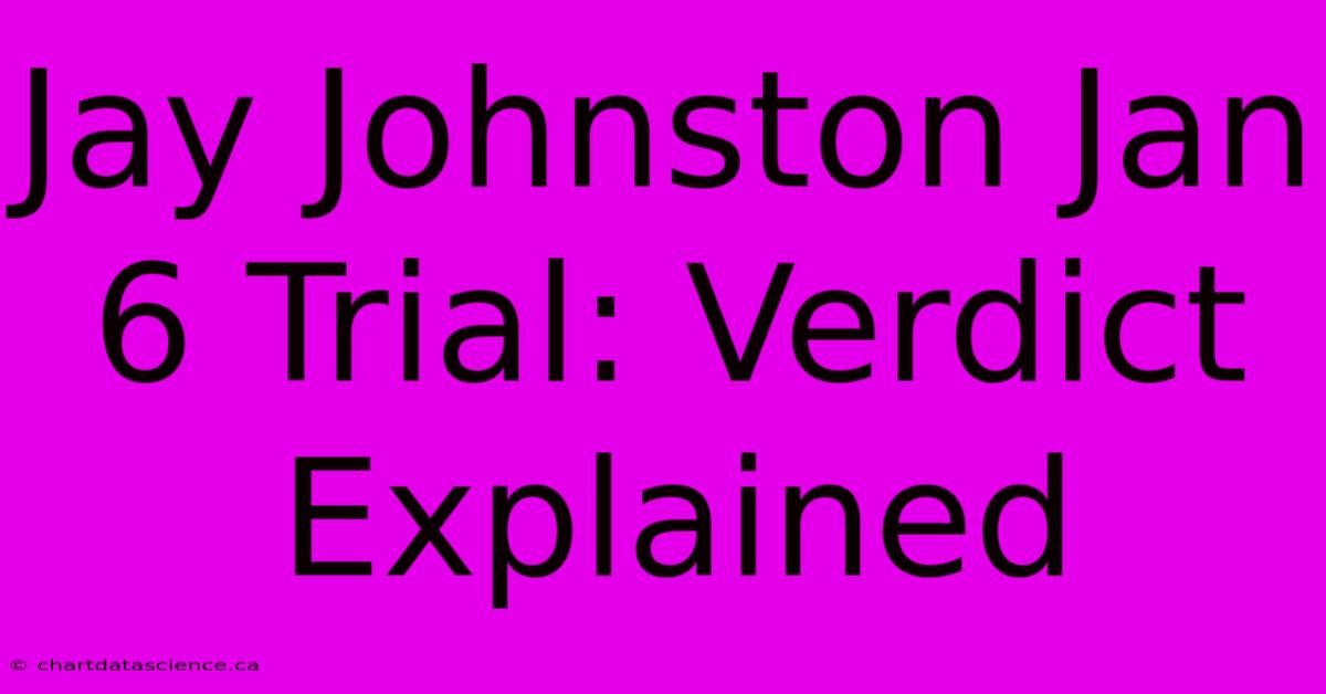 Jay Johnston Jan 6 Trial: Verdict Explained