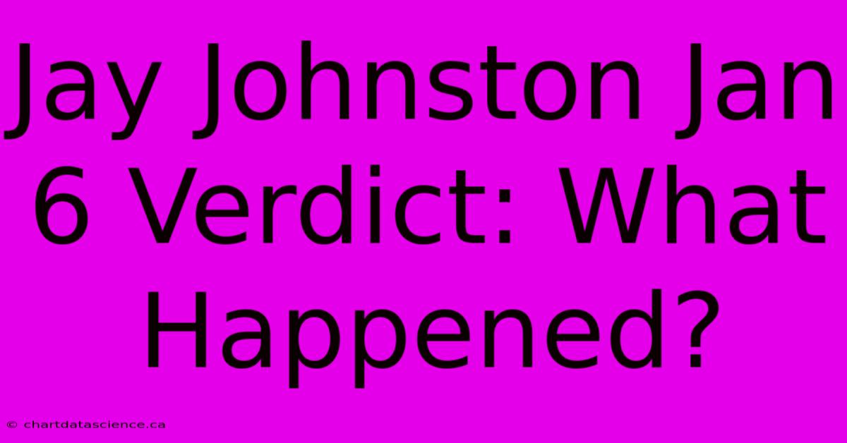 Jay Johnston Jan 6 Verdict: What Happened?