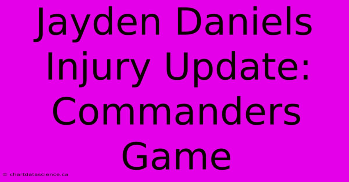 Jayden Daniels Injury Update: Commanders Game