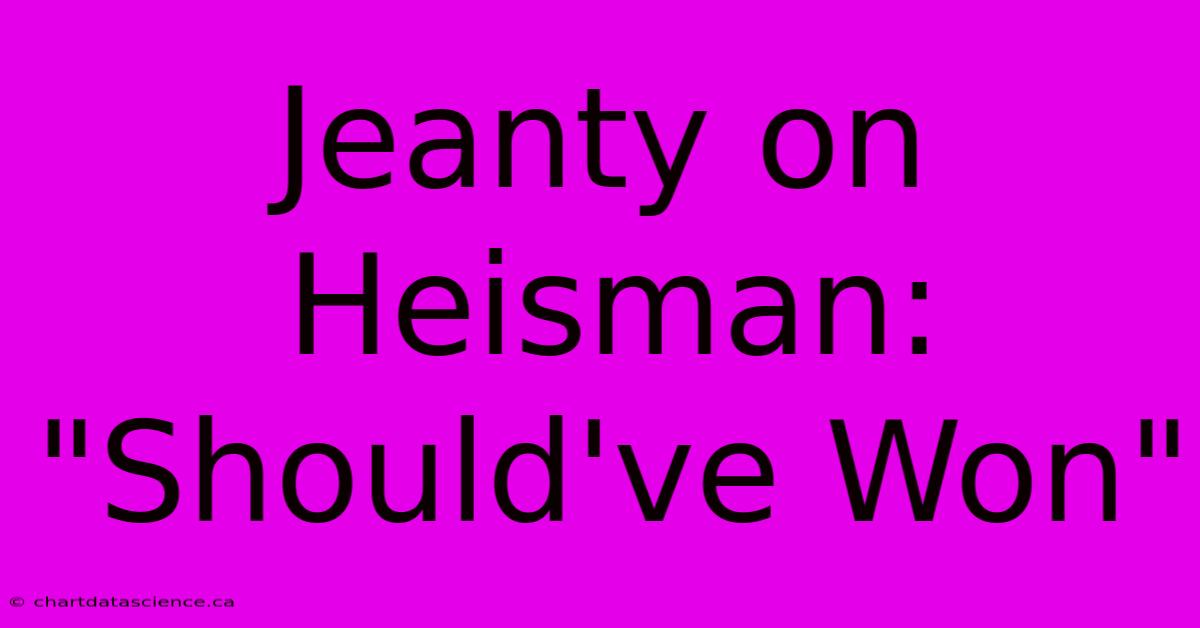 Jeanty On Heisman: 