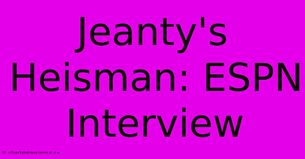 Jeanty's Heisman: ESPN Interview