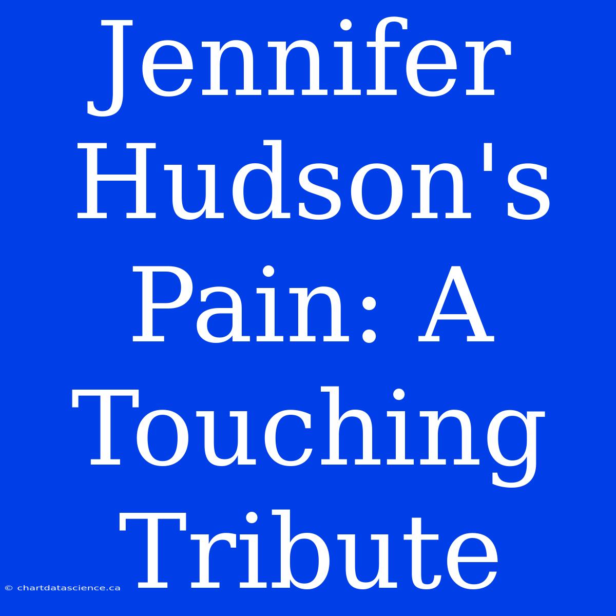 Jennifer Hudson's Pain: A Touching Tribute