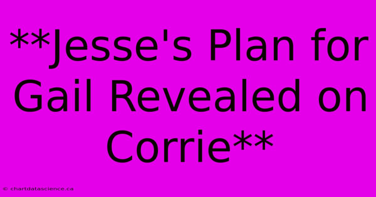 **Jesse's Plan For Gail Revealed On Corrie**