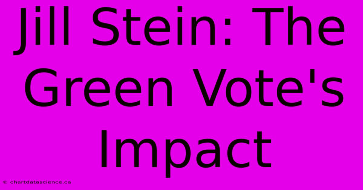 Jill Stein: The Green Vote's Impact 