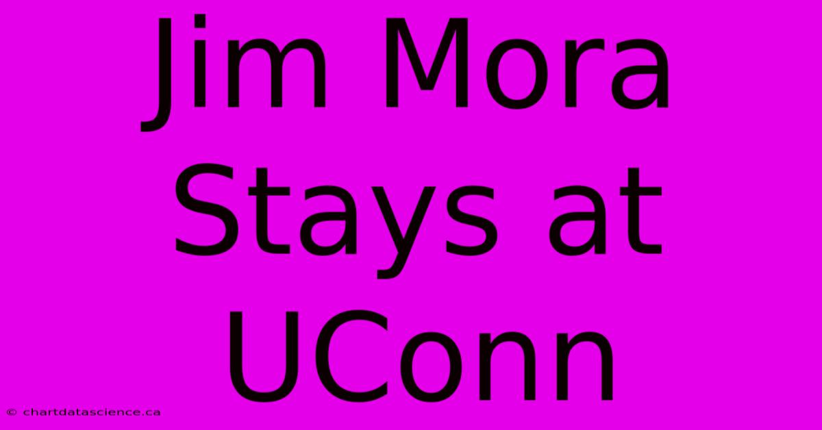 Jim Mora Stays At UConn