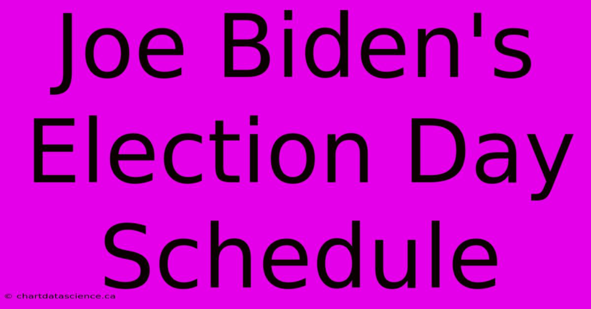 Joe Biden's Election Day Schedule