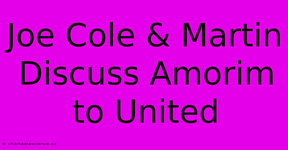 Joe Cole & Martin Discuss Amorim To United