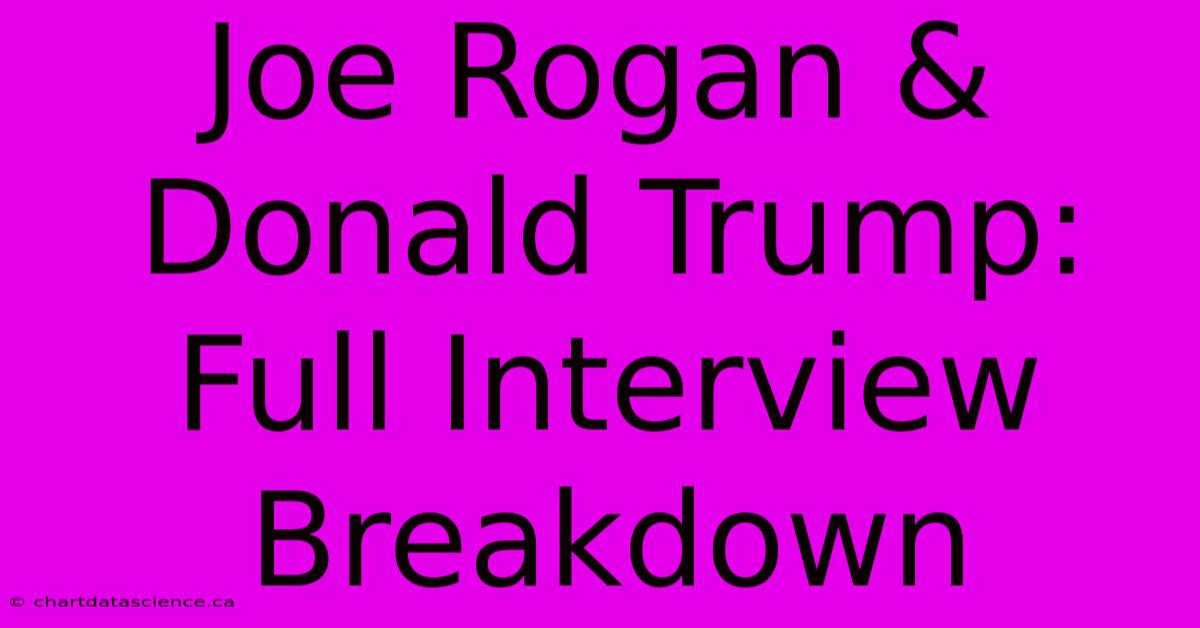 Joe Rogan & Donald Trump: Full Interview Breakdown