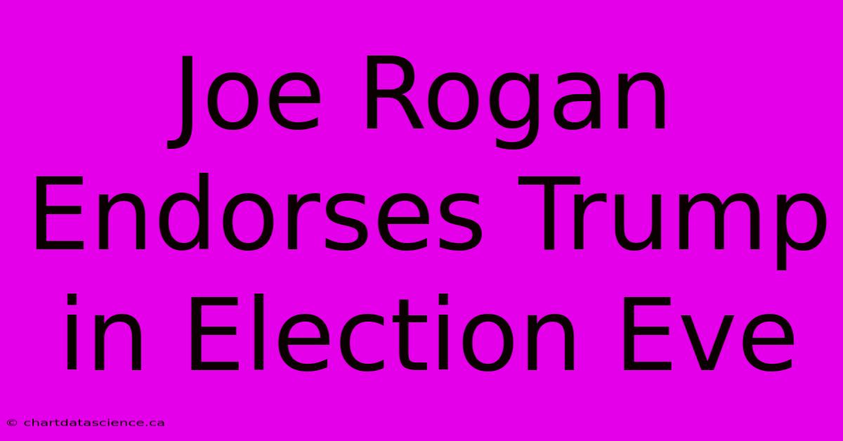 Joe Rogan Endorses Trump In Election Eve