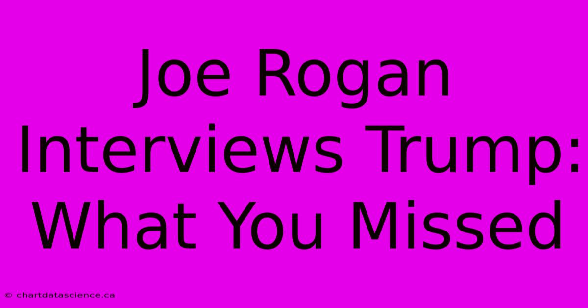 Joe Rogan Interviews Trump: What You Missed