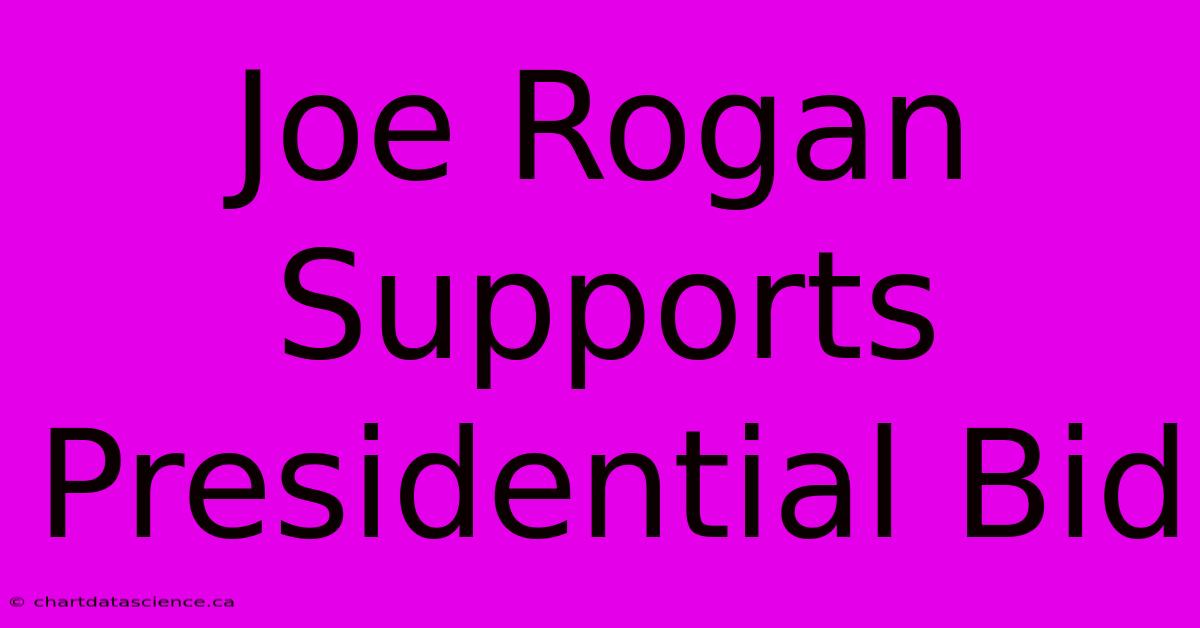 Joe Rogan Supports Presidential Bid