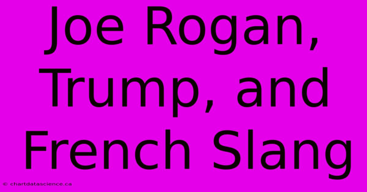 Joe Rogan, Trump, And French Slang