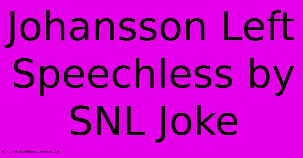 Johansson Left Speechless By SNL Joke