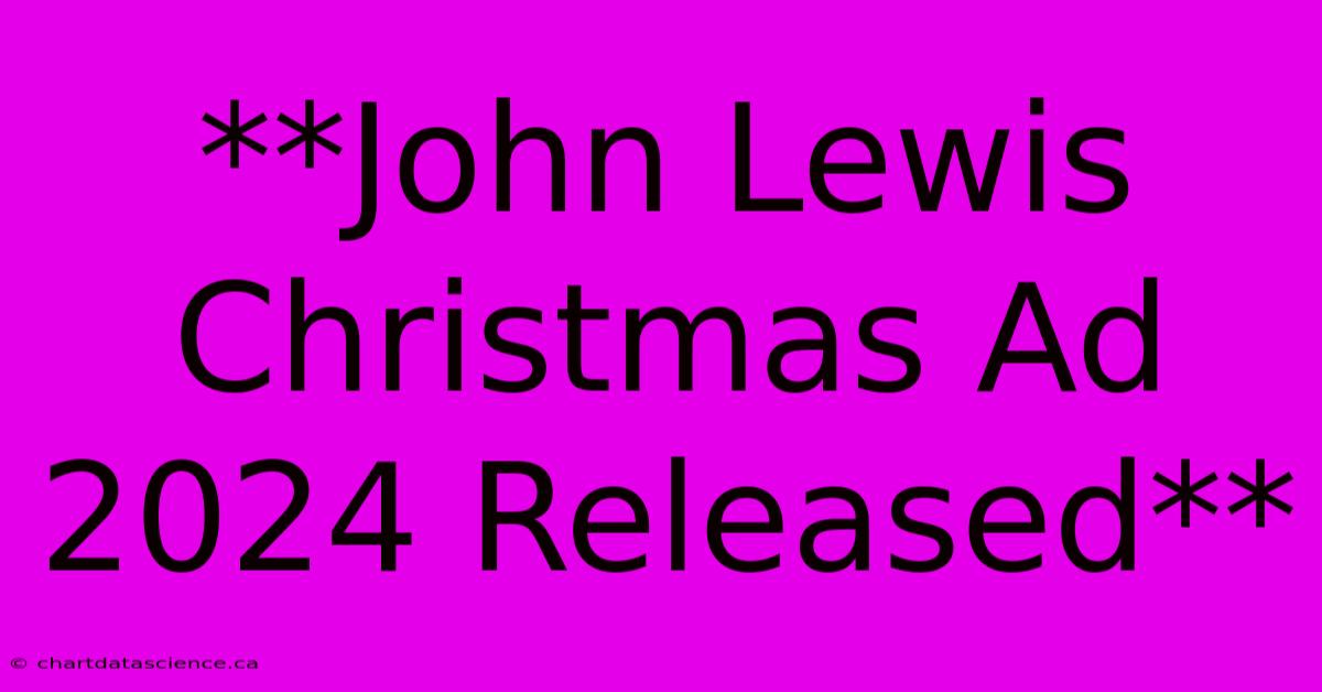 **John Lewis Christmas Ad 2024 Released**