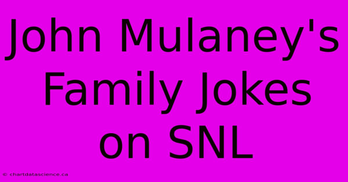 John Mulaney's Family Jokes On SNL