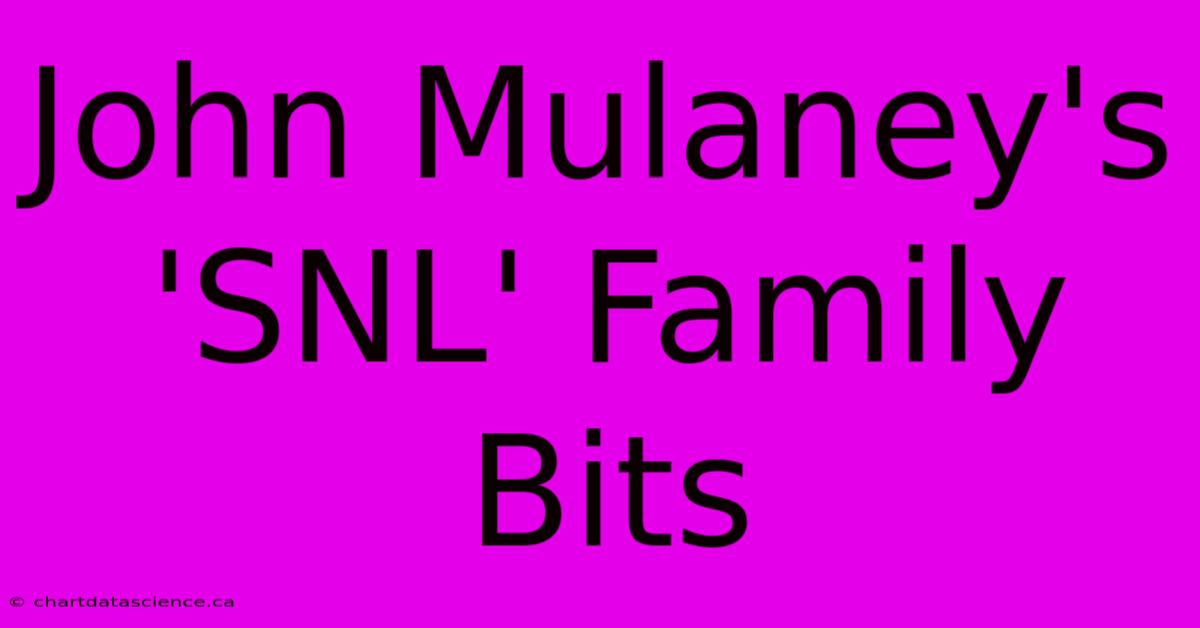 John Mulaney's 'SNL' Family Bits 