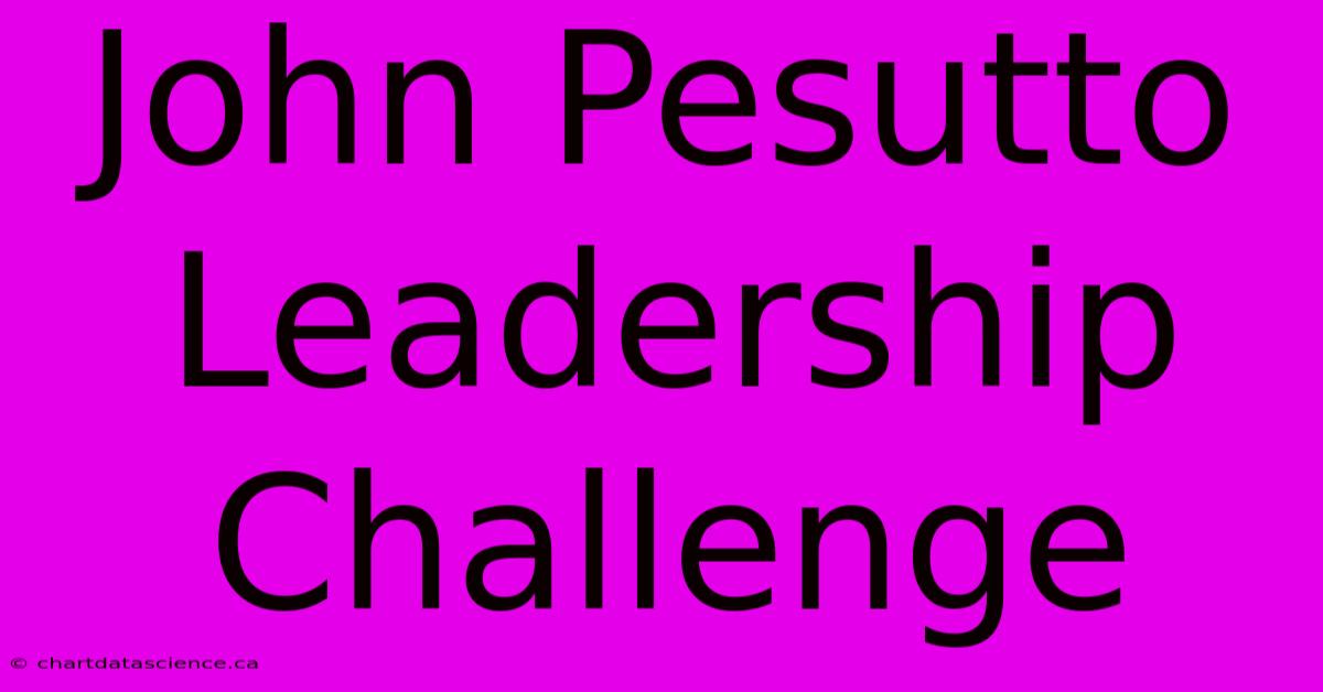 John Pesutto Leadership Challenge