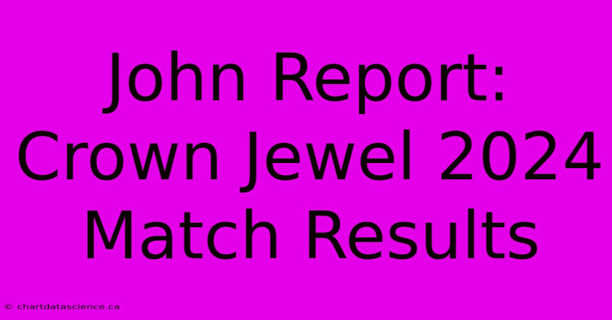 John Report: Crown Jewel 2024 Match Results