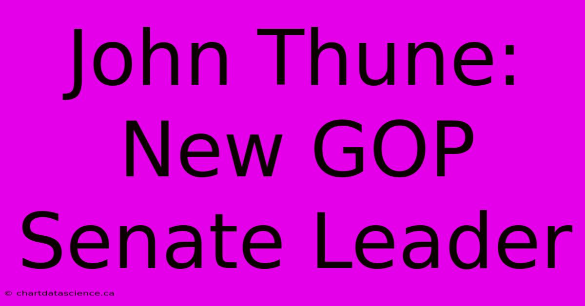 John Thune: New GOP Senate Leader