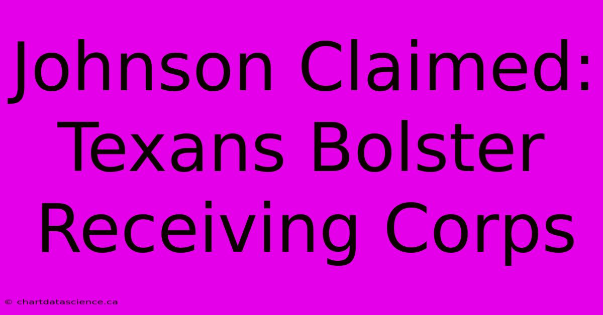 Johnson Claimed: Texans Bolster Receiving Corps