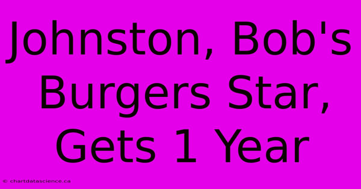 Johnston, Bob's Burgers Star, Gets 1 Year