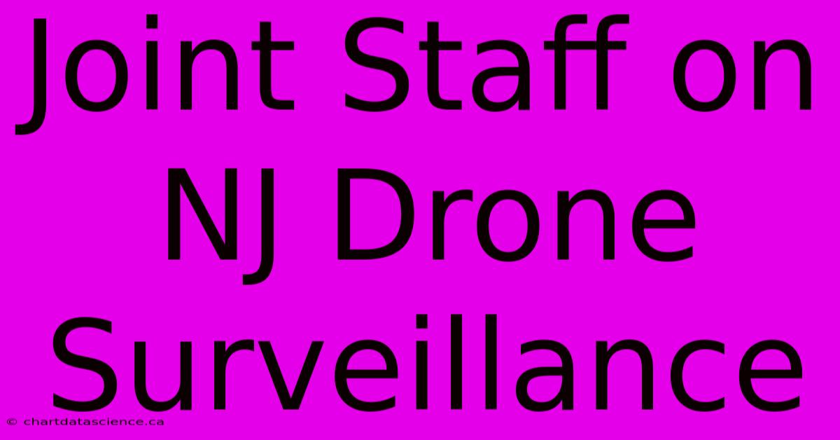 Joint Staff On NJ Drone Surveillance