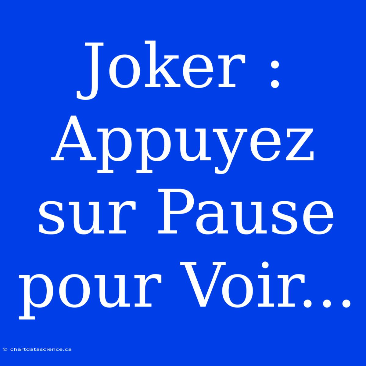 Joker : Appuyez Sur Pause Pour Voir...