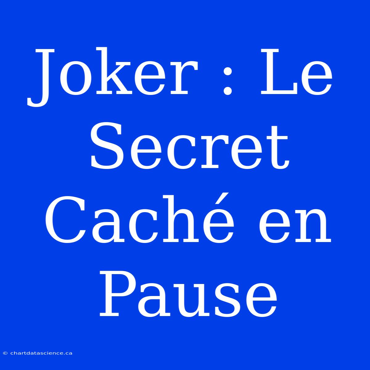 Joker : Le Secret Caché En Pause